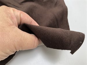 Møbelstof - smalriflet fløjl i chokoladebrun